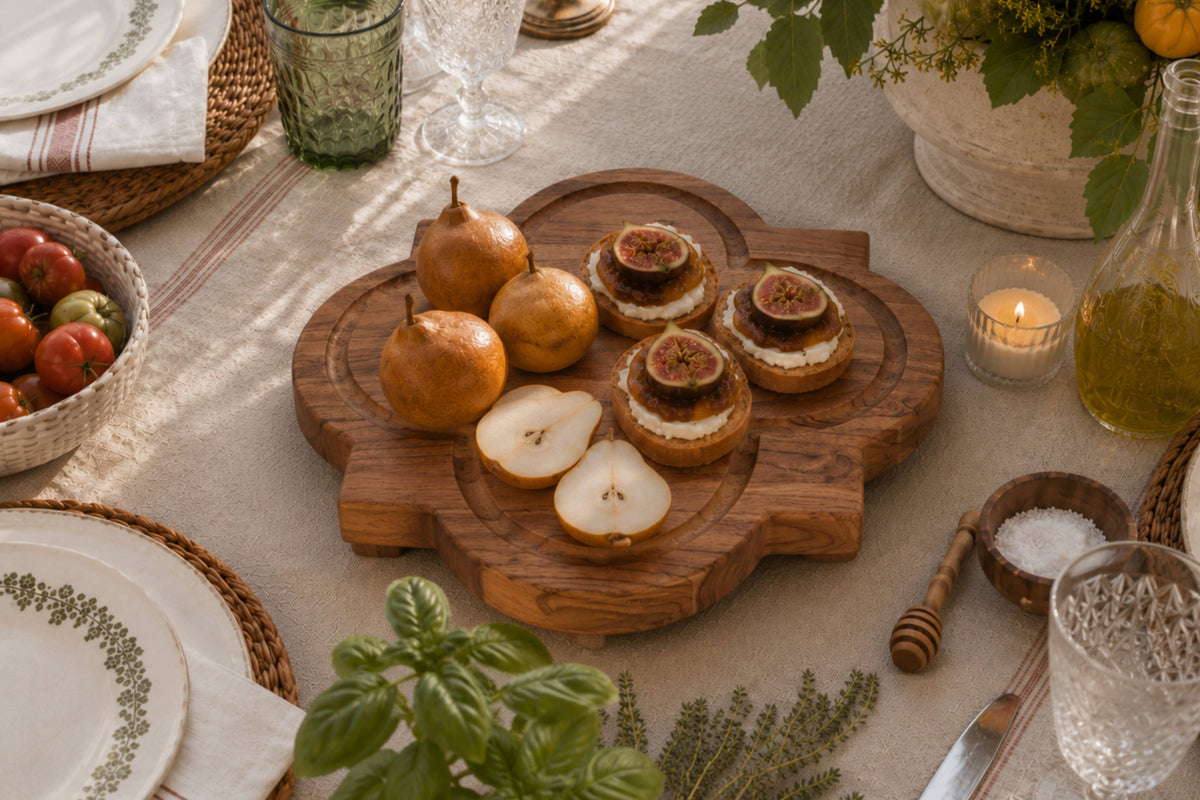Quatrefoil Serving Board Riser & Glass Dome