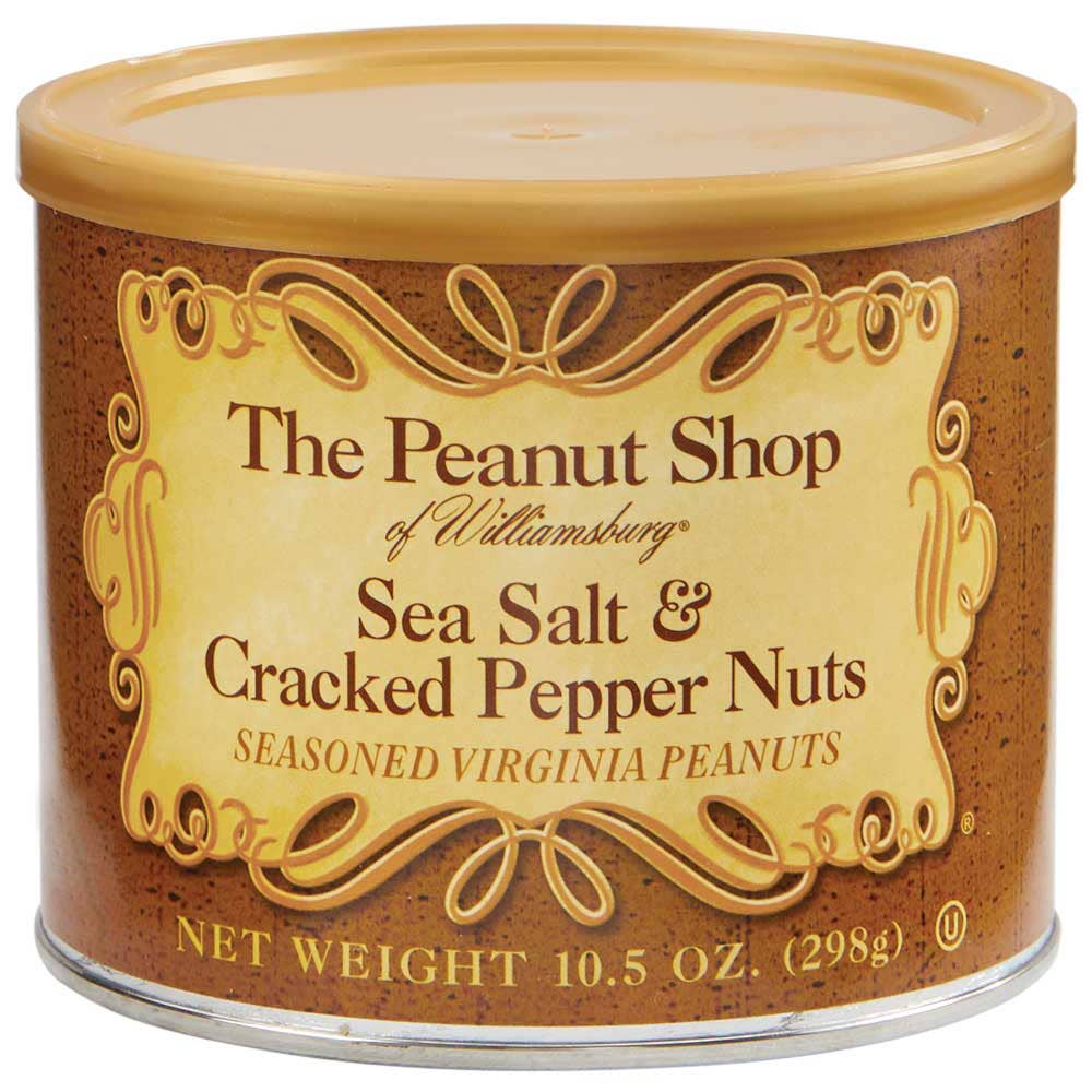 Sea Salt & Cracked Pepper Seasoned Peanuts - The Peanut Shop of Williamsburg (10.5oz / 300g)
