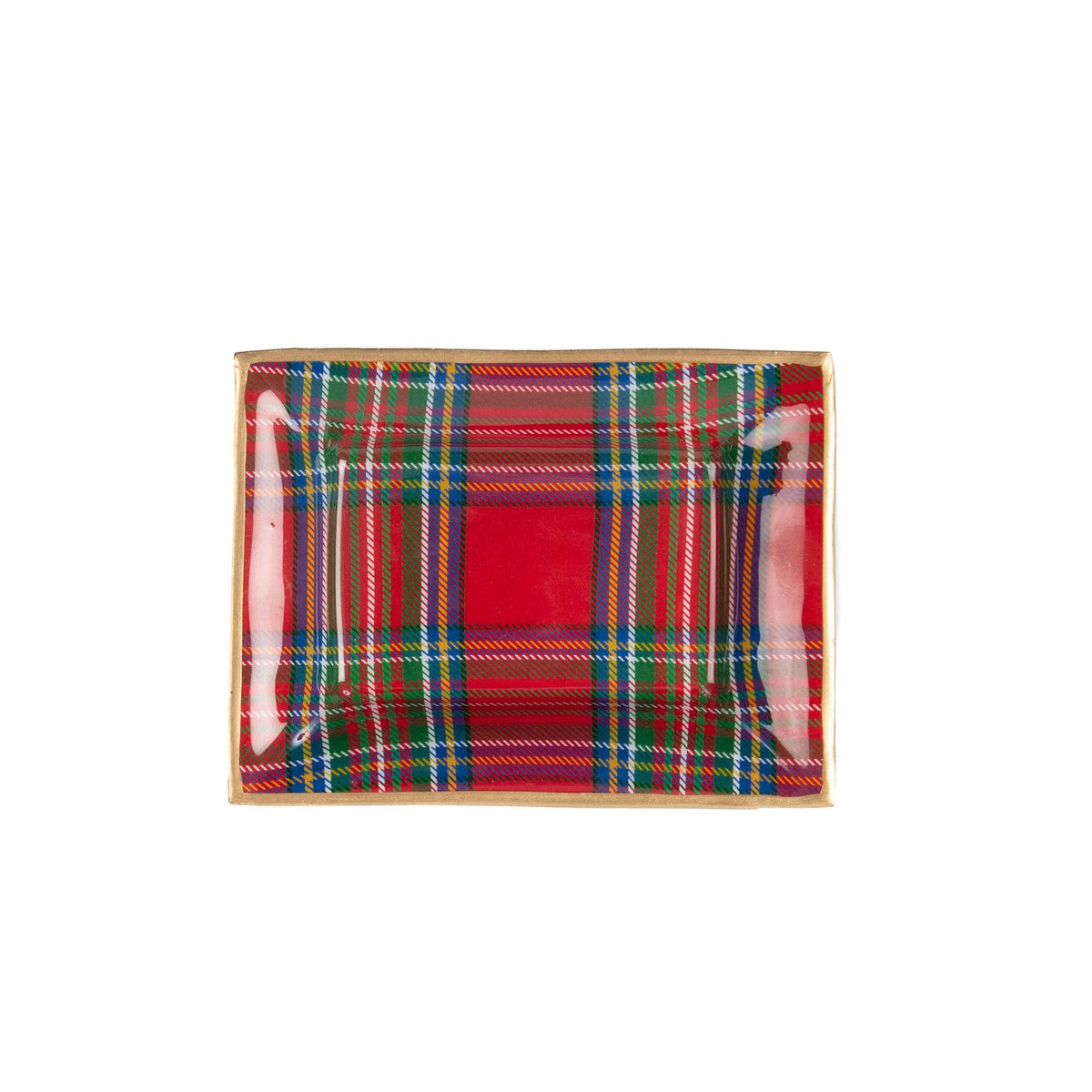 Tartan Plaid Enameled Landry Tray - Jaye's Studio