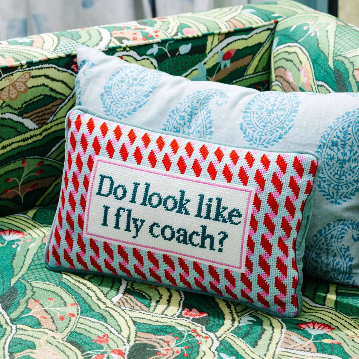 Fly Coach, Needlepoint Pillow - Furbish Studio