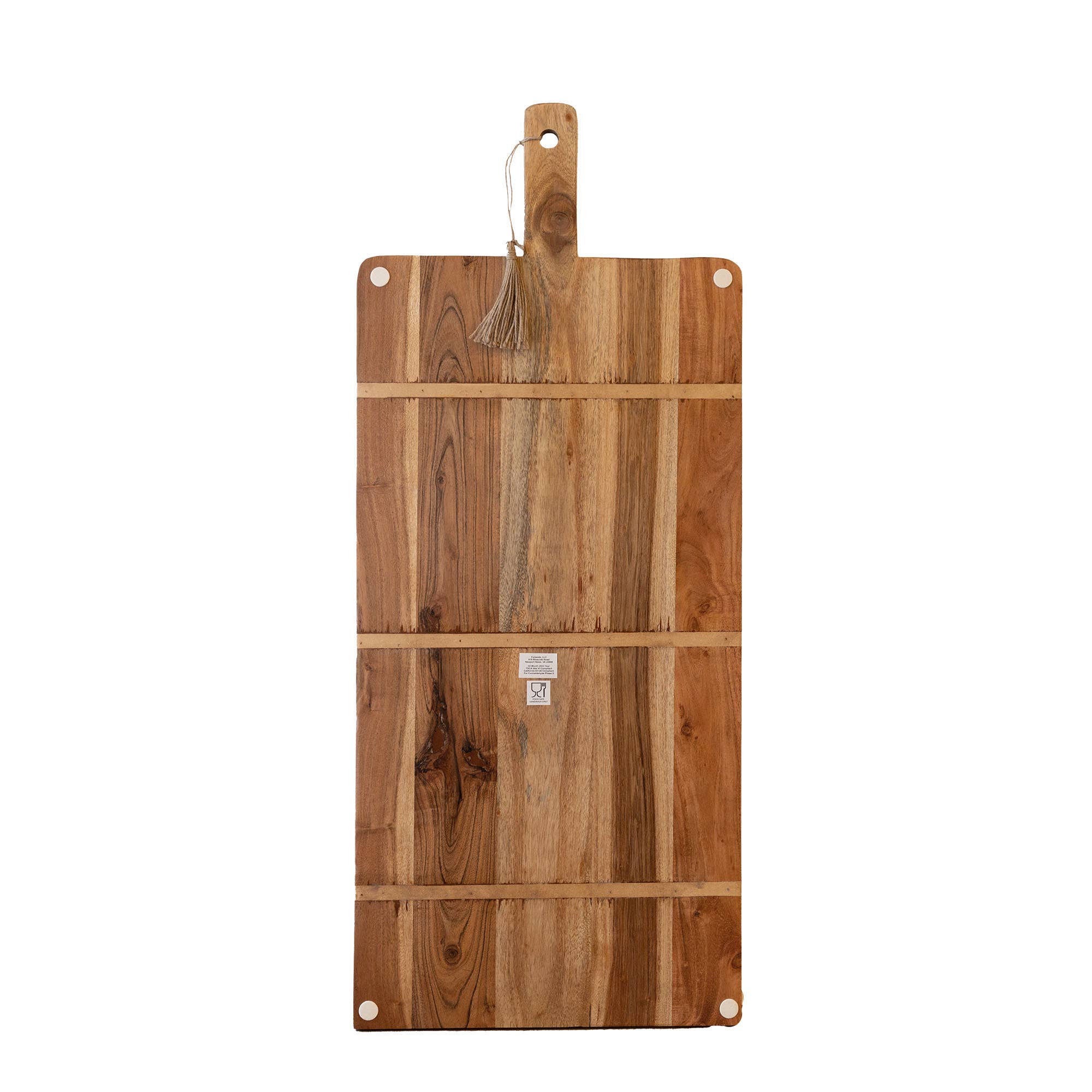 Oversized Rustic Cutting Board, Acacia Wood & Jute (38in x 16in)