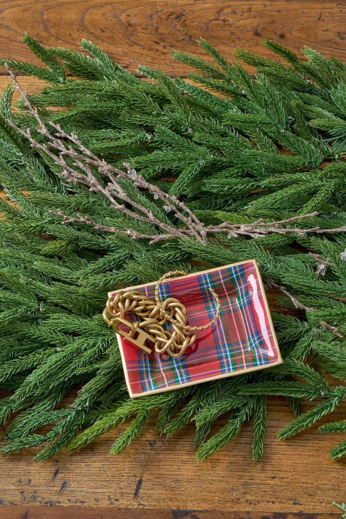 Tartan Plaid Enameled Landry Tray - Jaye's Studio