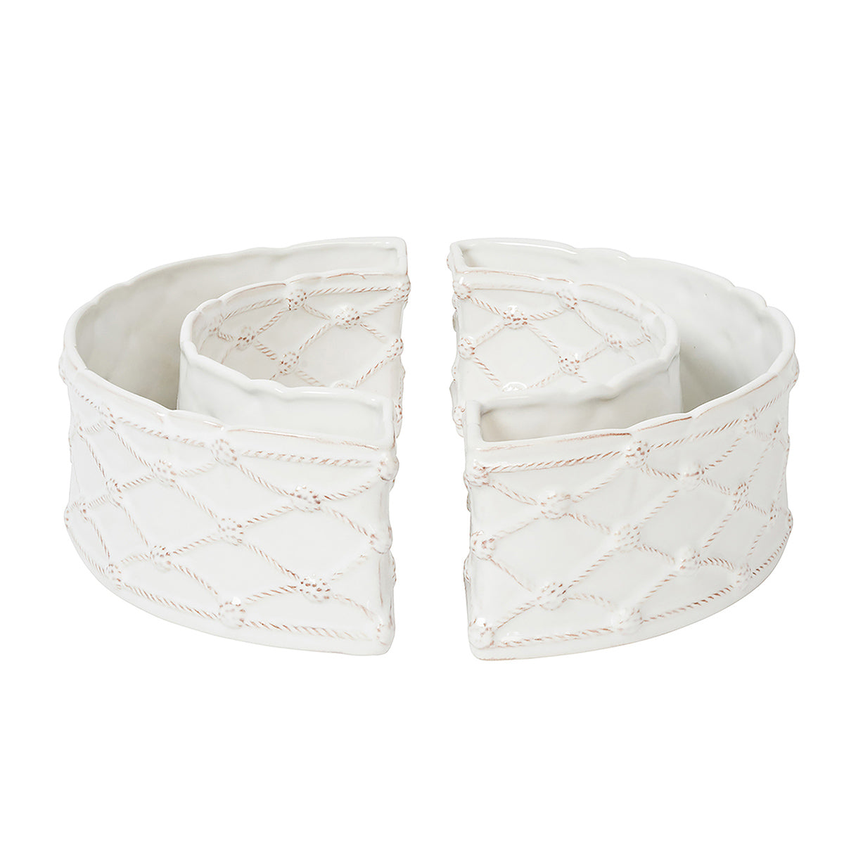 Berry & Thread Petite Parterre Garden Half Circle Vase Set/2 - Whitewash