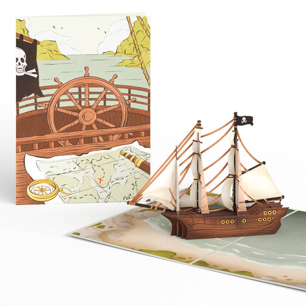 Pirate Ship Pop-Up Card 5in x 7in