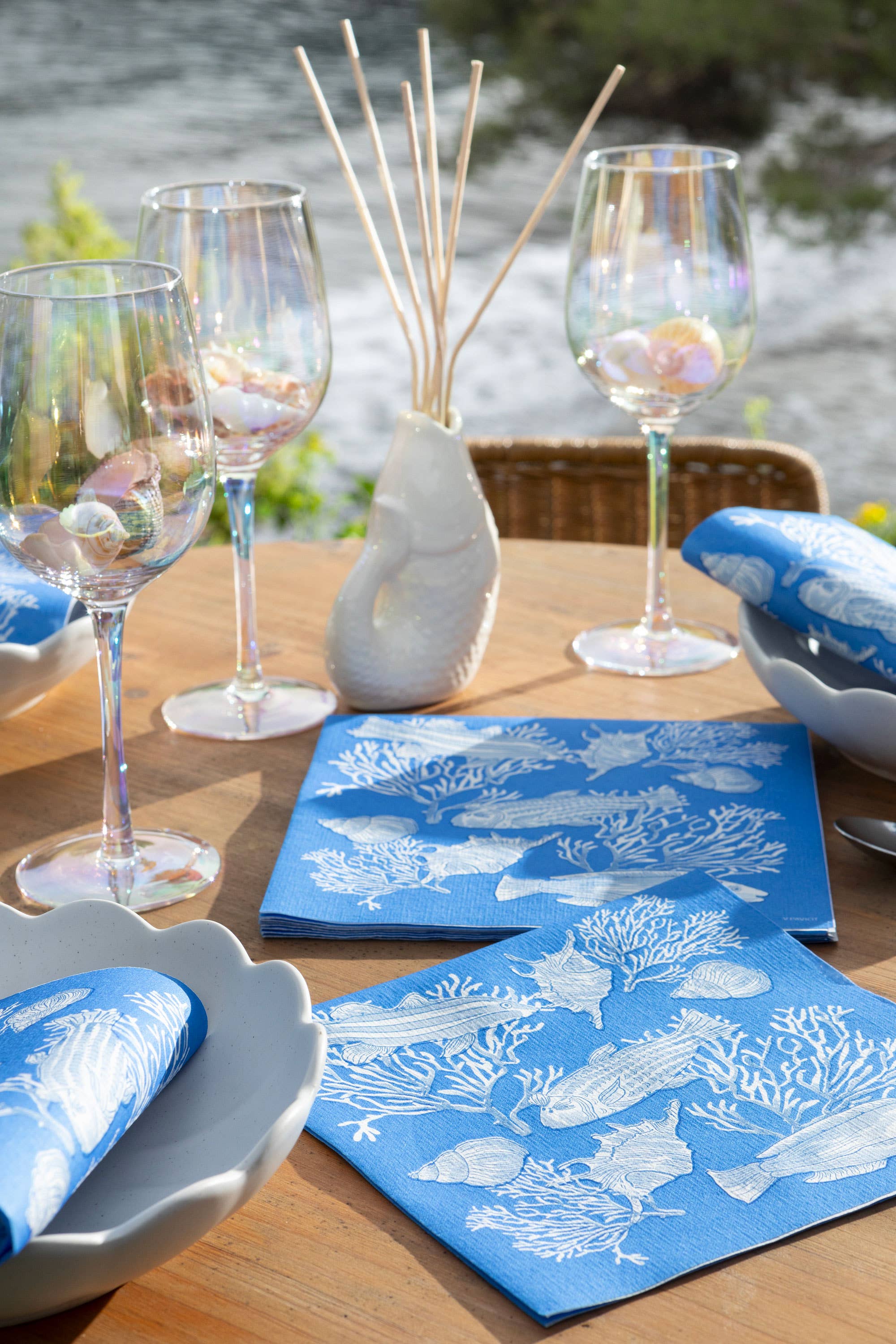 Cocktail Napkin, Fonds Marins - Françoise Paviot (20 count, 5in sq)