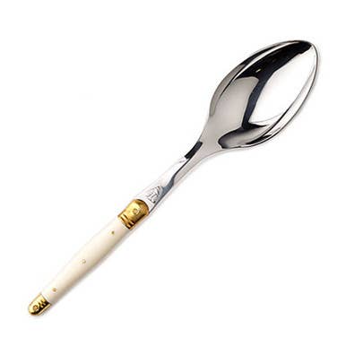 Serving Spoon, Ivory & Brass - Jean Dubost Laguiole