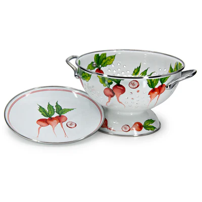 Radish Colander Set - Golden Rabbit Enamelware (2-Piece Set)