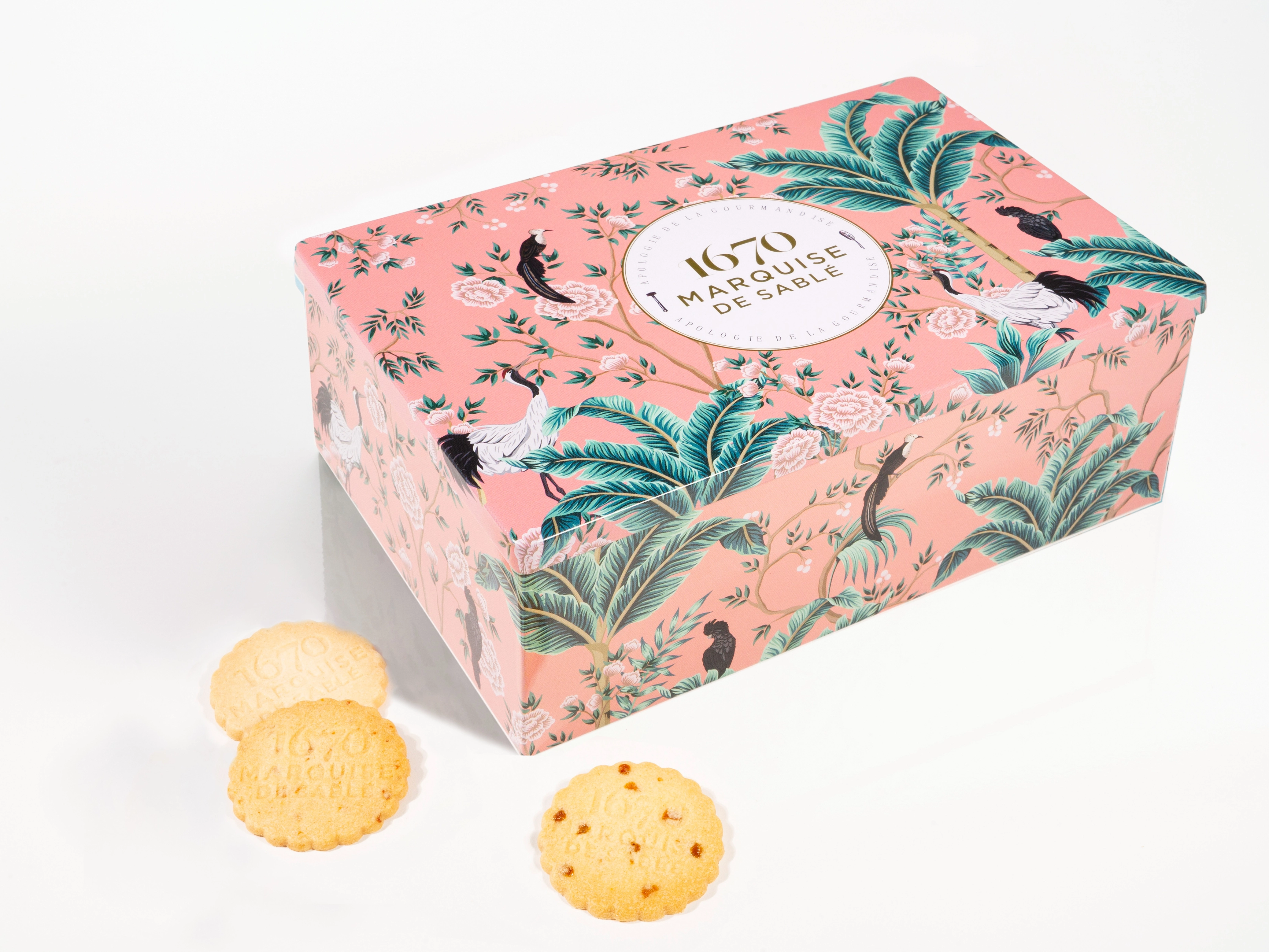 Shortbread Cookie Tin, 'La Palmeraie' - La Sablésienne (10.6oz / 300g)