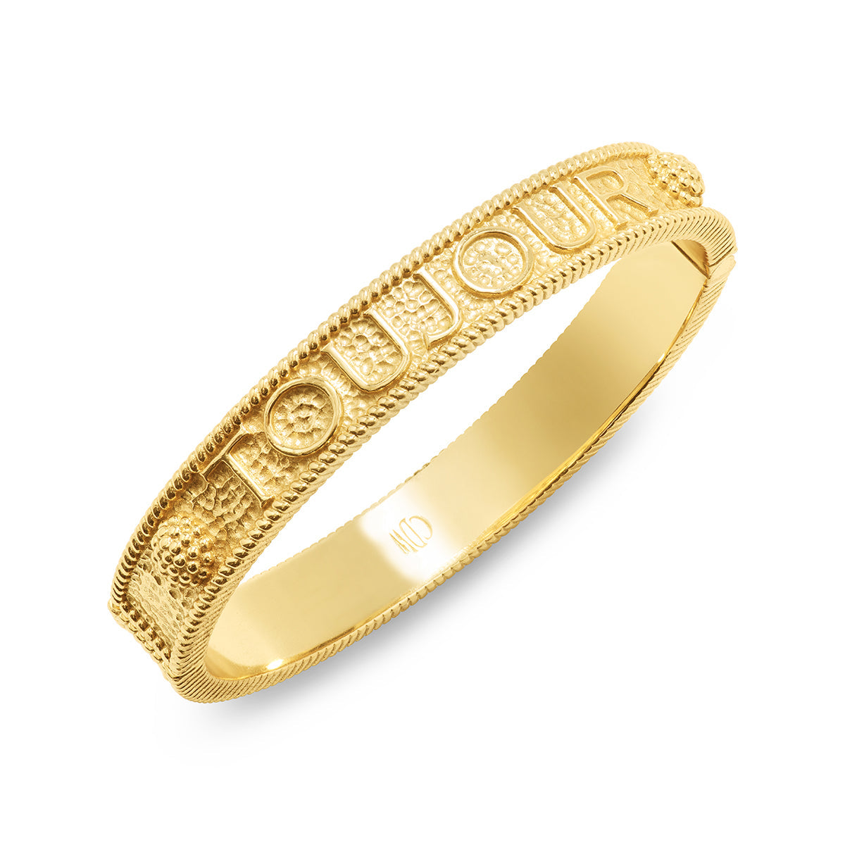 L'Amour Toujour Hinged Bangle in Gold - Capucine de Wulf
