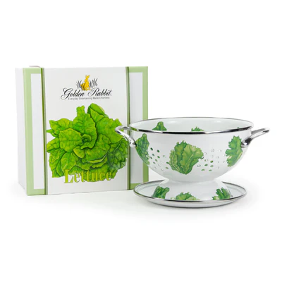 Lettuce Colander Set - Golden Rabbit Enamelware (2-Piece Set)