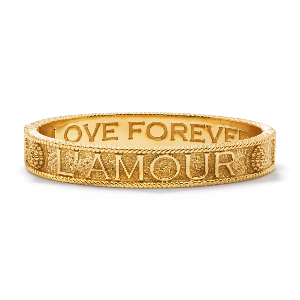 L'Amour Toujour Hinged Bangle in Gold - Capucine de Wulf