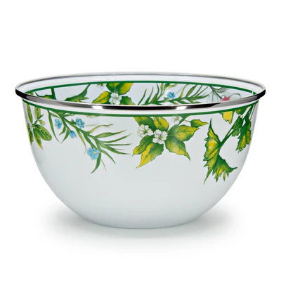 Herbs Large Salad Bowl - Golden Rabbit Enamelware