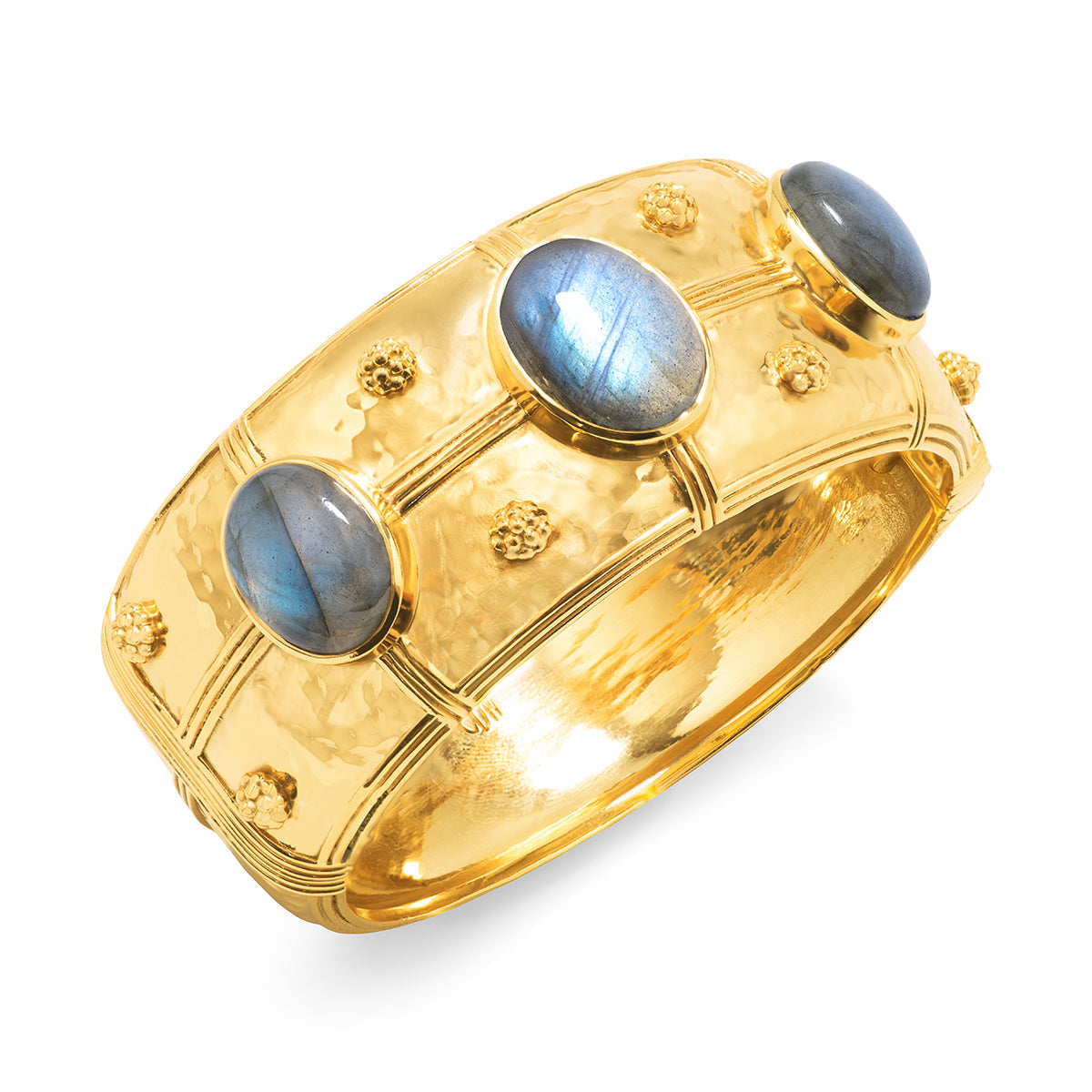 Cleopatra Grande Hinged Bangle, Blue Labradorite - Capucine de Wulf