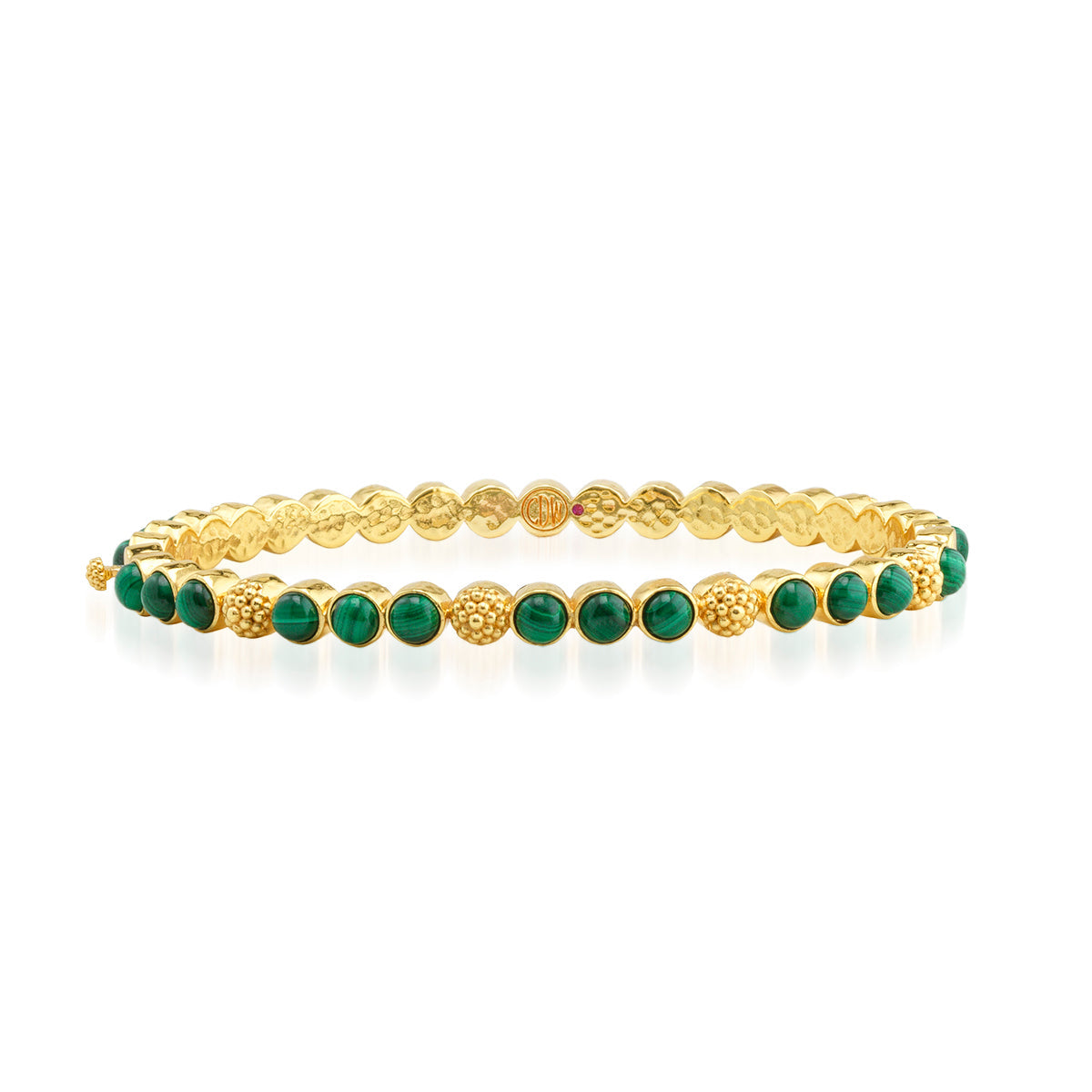 Berry Gem Petite Hinged Bangle, Malachite - Capucine de Wulf