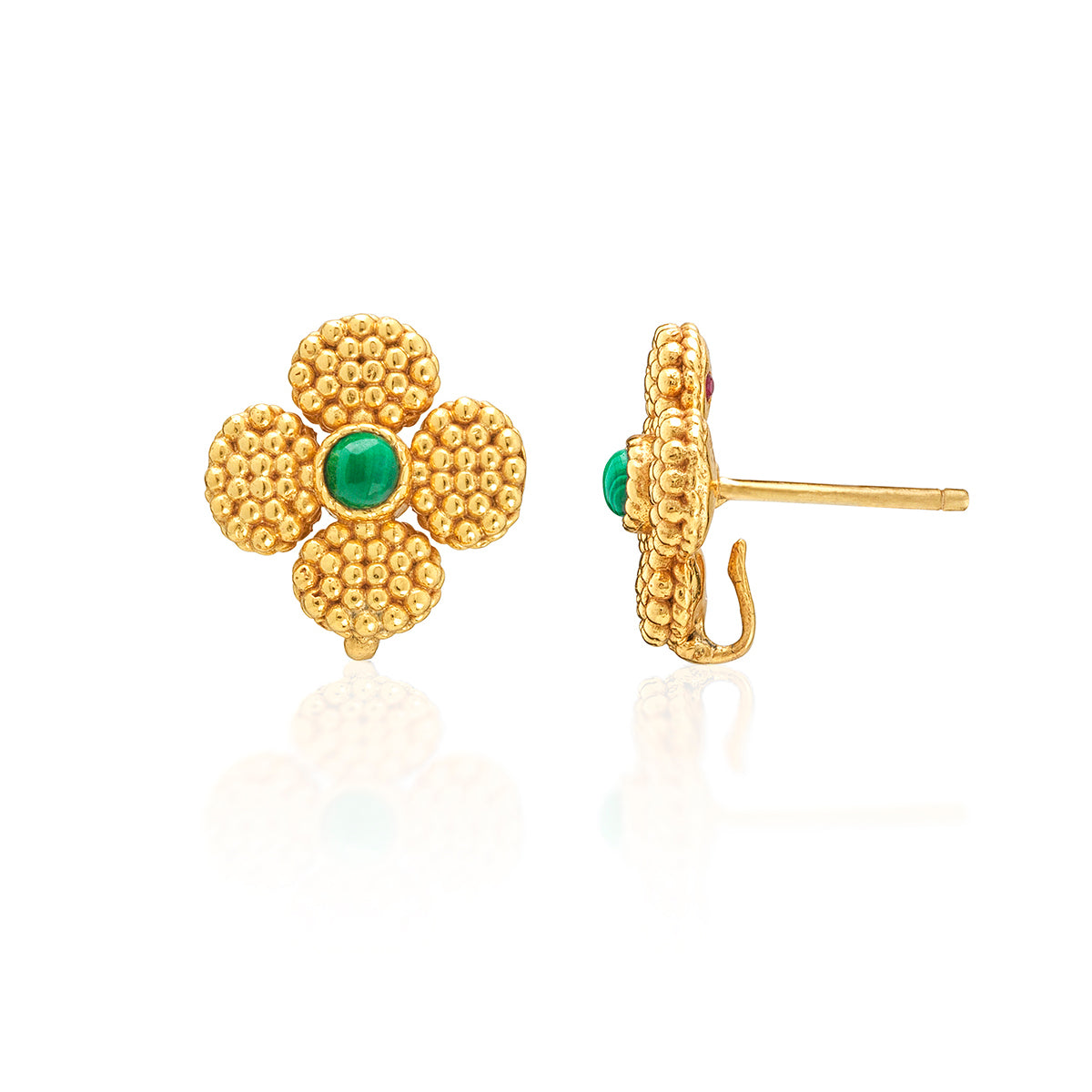 Berry Clover Malachite Convertible Duo Earrings - Capucine de Wulf