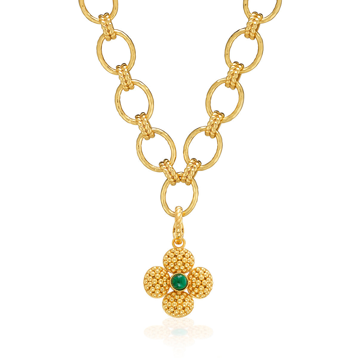 Berry Clover Malachite Double-Sided Pendant - Capucine de Wulf