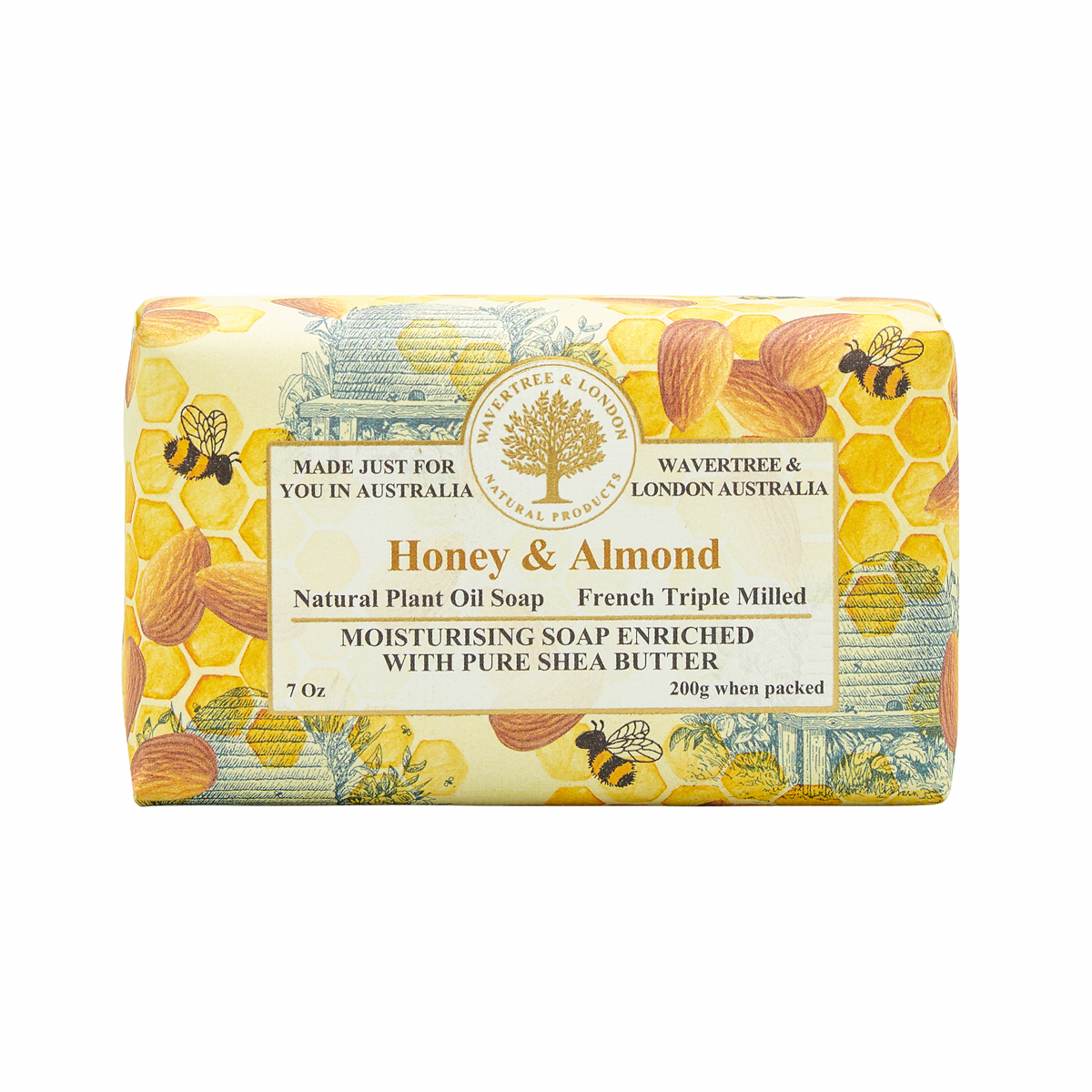 Soap Bar, Honey & Almond - Wavertree & London (7oz / 200g)