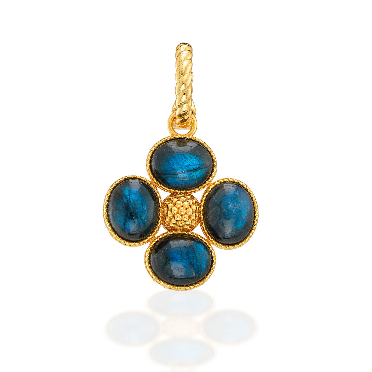 Berry Clover Blue Labradorite Double-Sided Pendant - Capucine de Wulf