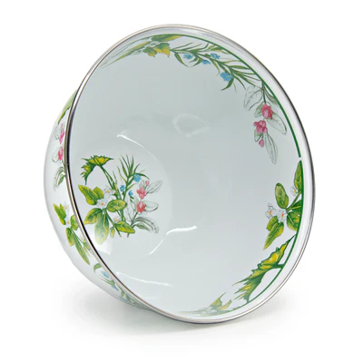 Herbs Large Salad Bowl - Golden Rabbit Enamelware