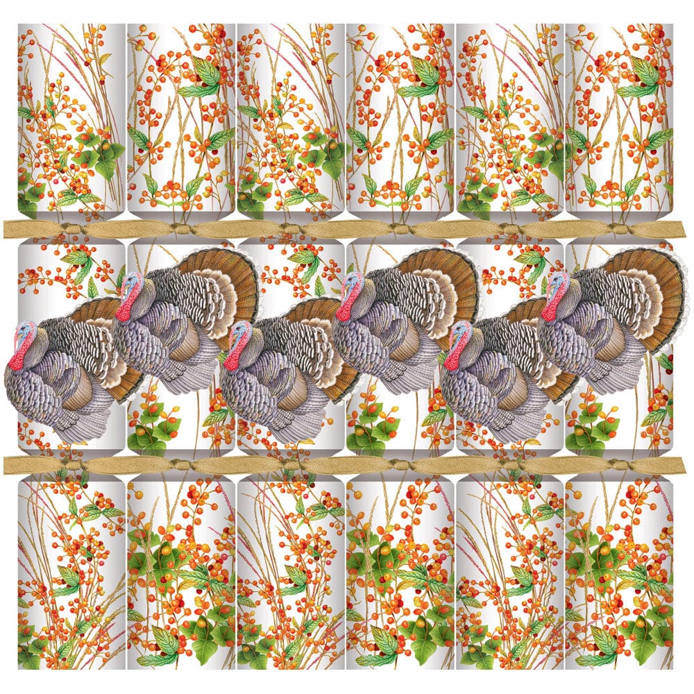 Celebration Cracker 'Turkey & Berries' - Caspari (Box of 6)
