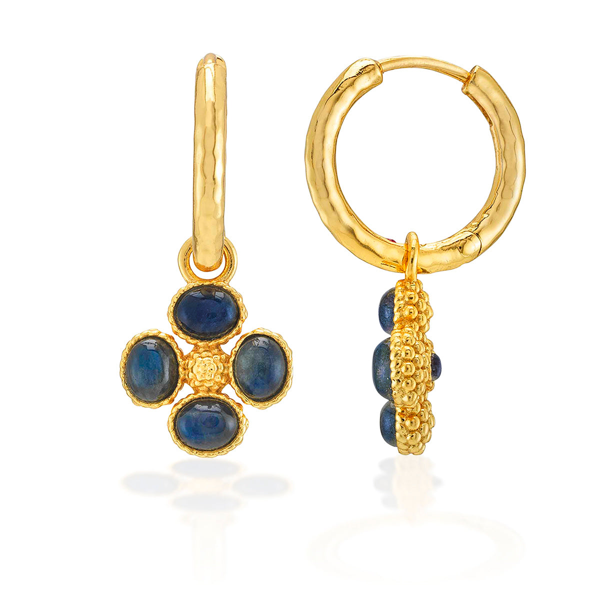 Berry Clover Hoop Earrings with Double Sided Charm - Capucine de Wulf