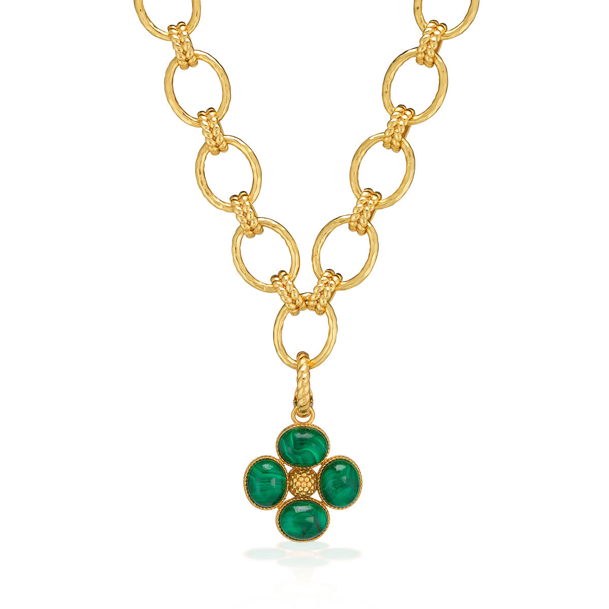 Berry Clover Malachite Double-Sided Pendant - Capucine de Wulf