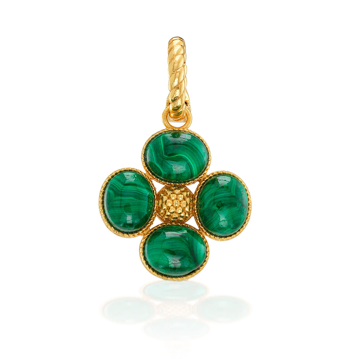 Berry Clover Malachite Double-Sided Pendant - Capucine de Wulf