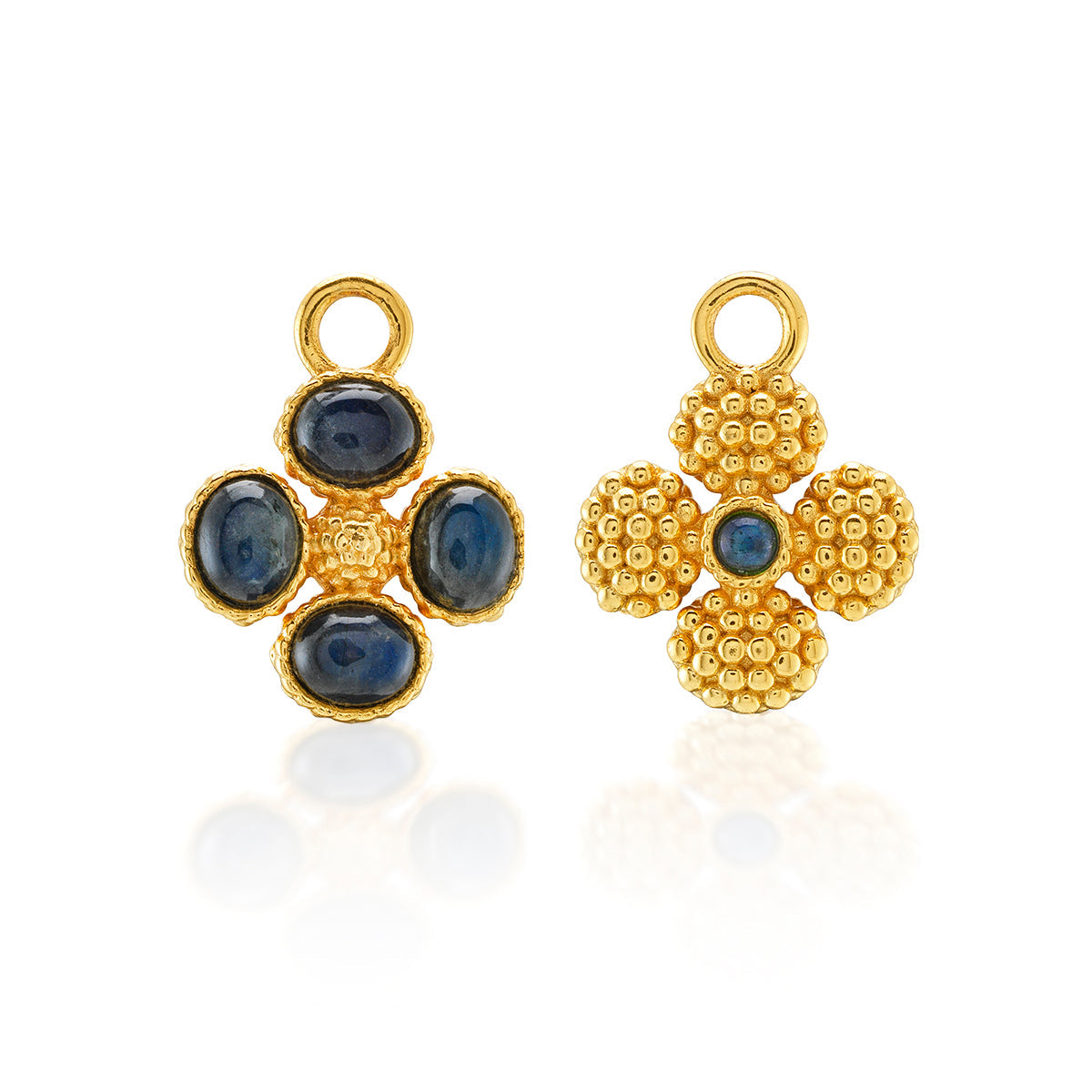 Berry Clover Hoop Earrings with Double Sided Charm - Capucine de Wulf