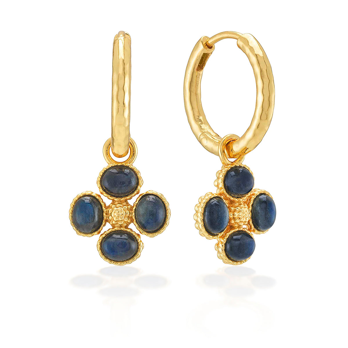 Berry Clover Hoop Earrings with Double Sided Charm - Capucine de Wulf