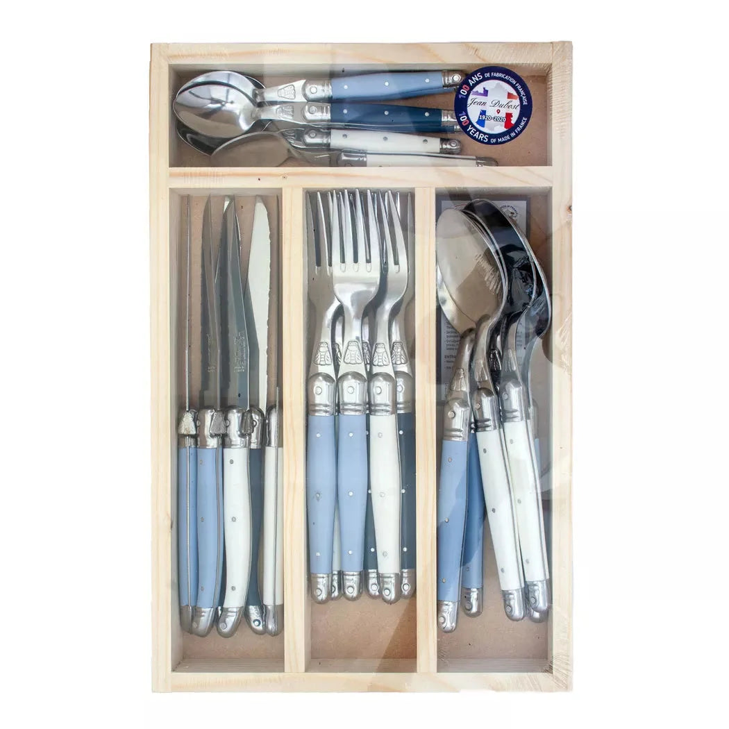 Everyday Flatware, Atelier Blue (24-piece set) - Jean Dubost Laguiole
