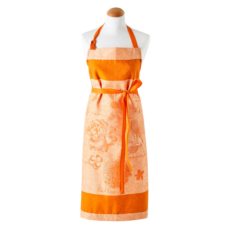 Apron Fleurs À Croquer, Orange - Le Jacquard Français (35in x 38in)