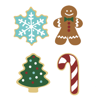 Christmas Cookie Dog Toys (Boxed Set of 4) - The Foggy Dog (4in)