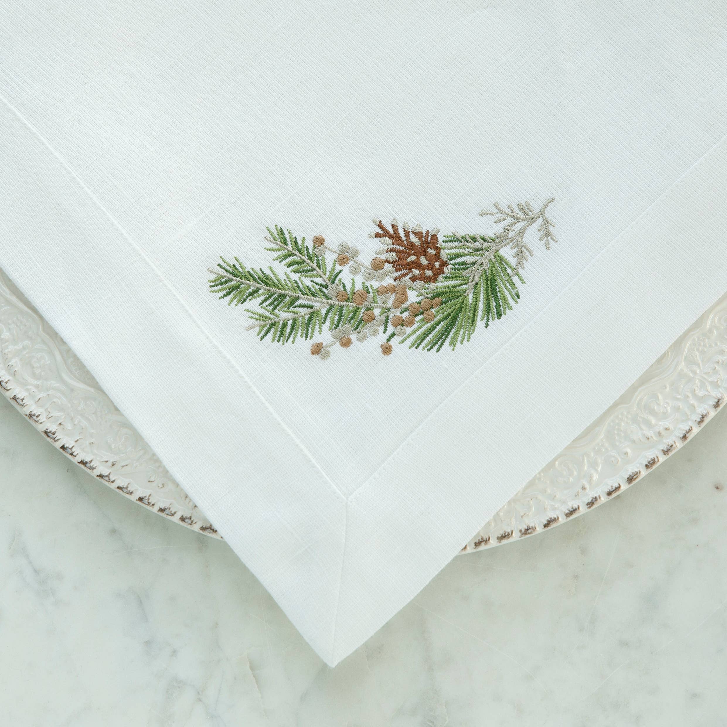 Fall Sprig Large Napkin, Set of 4 - Arte Italica & Crown Linen Designs (22in sq)