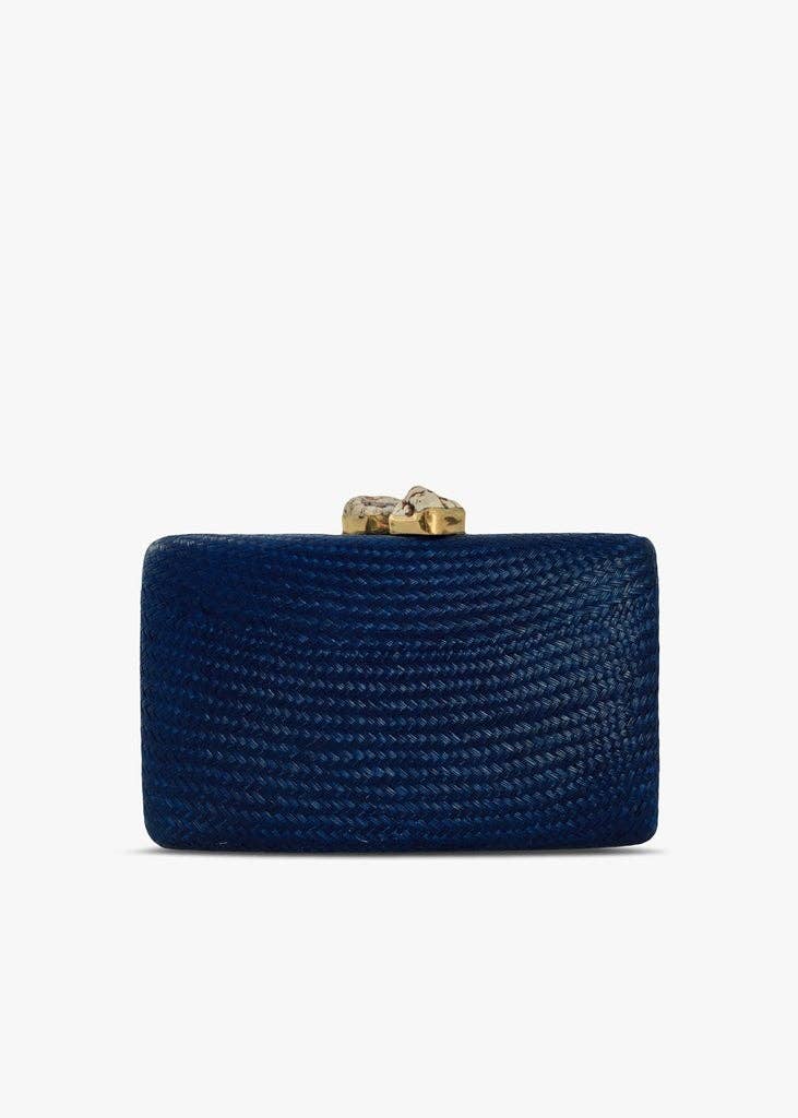 Jen White Stones Clutch, Navy - Kayu