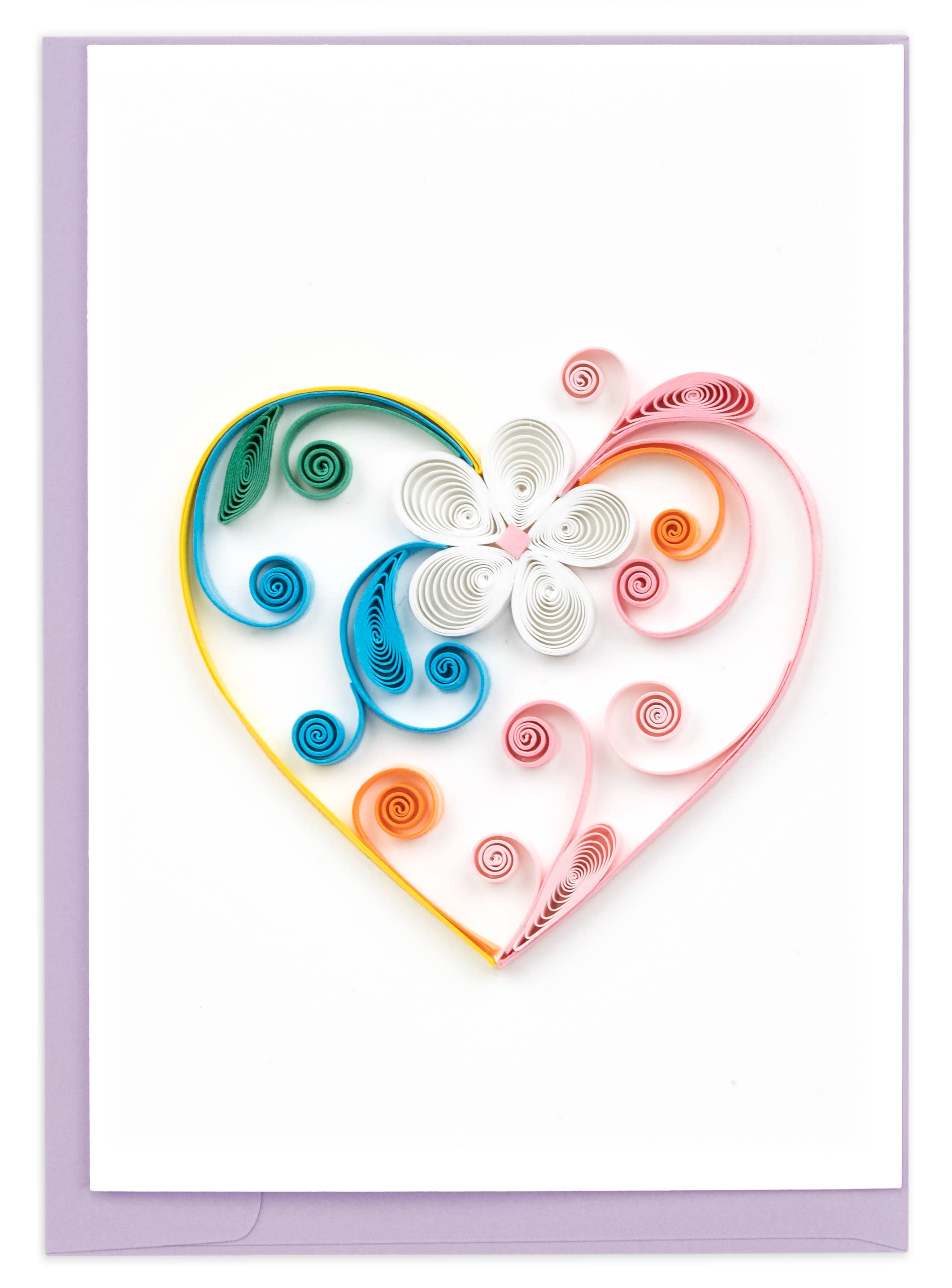 Mini Card, Colorful Heart - Quilling Card