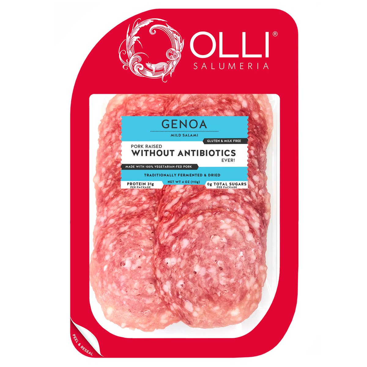 Genoa Salami, Sliced - Olli Salumeria (4oz / 100g)