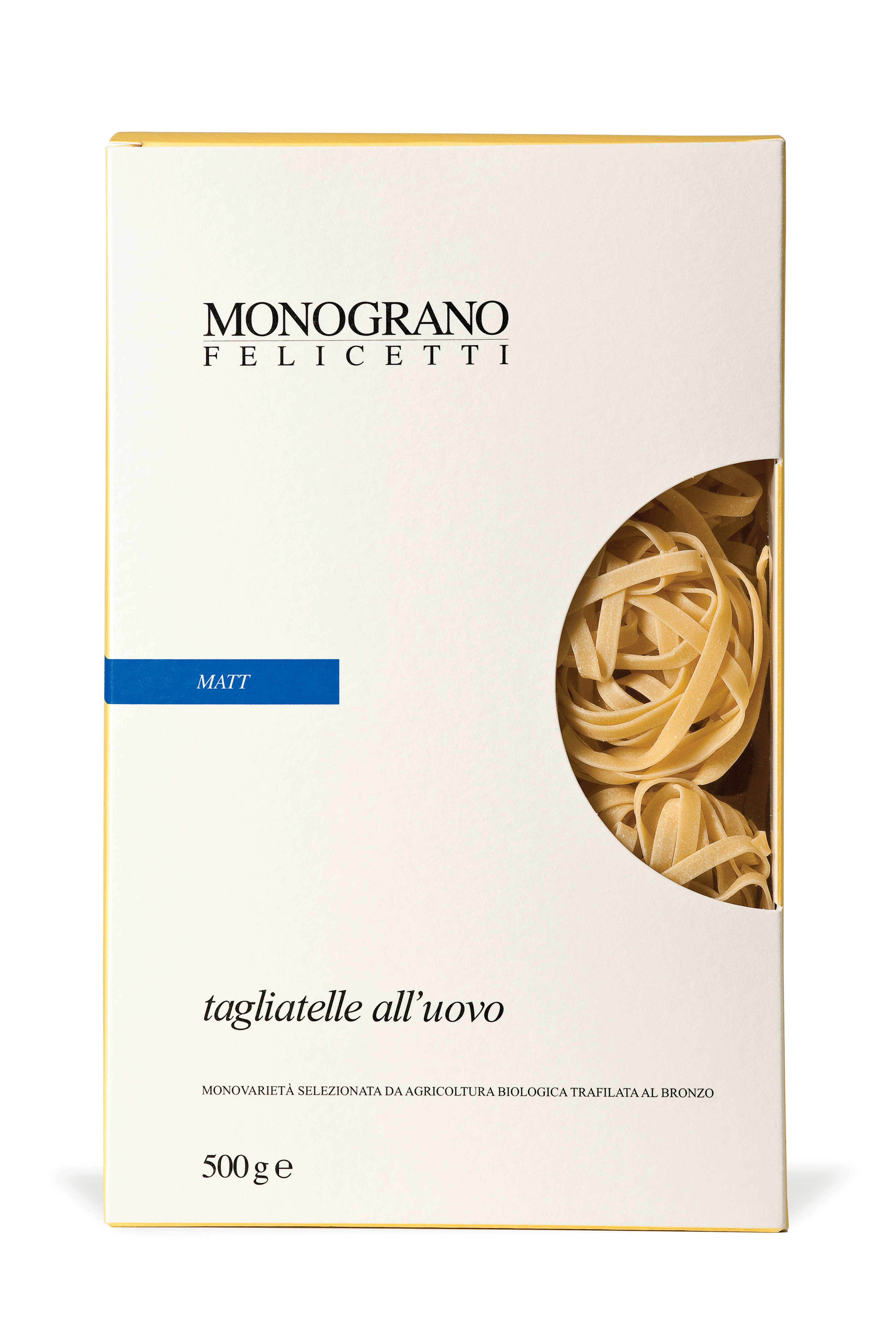 Tagliatelle All'Uovo Organic Pasta, Matt Variety - Monograno Felicetti (1.1lbs / 500g)