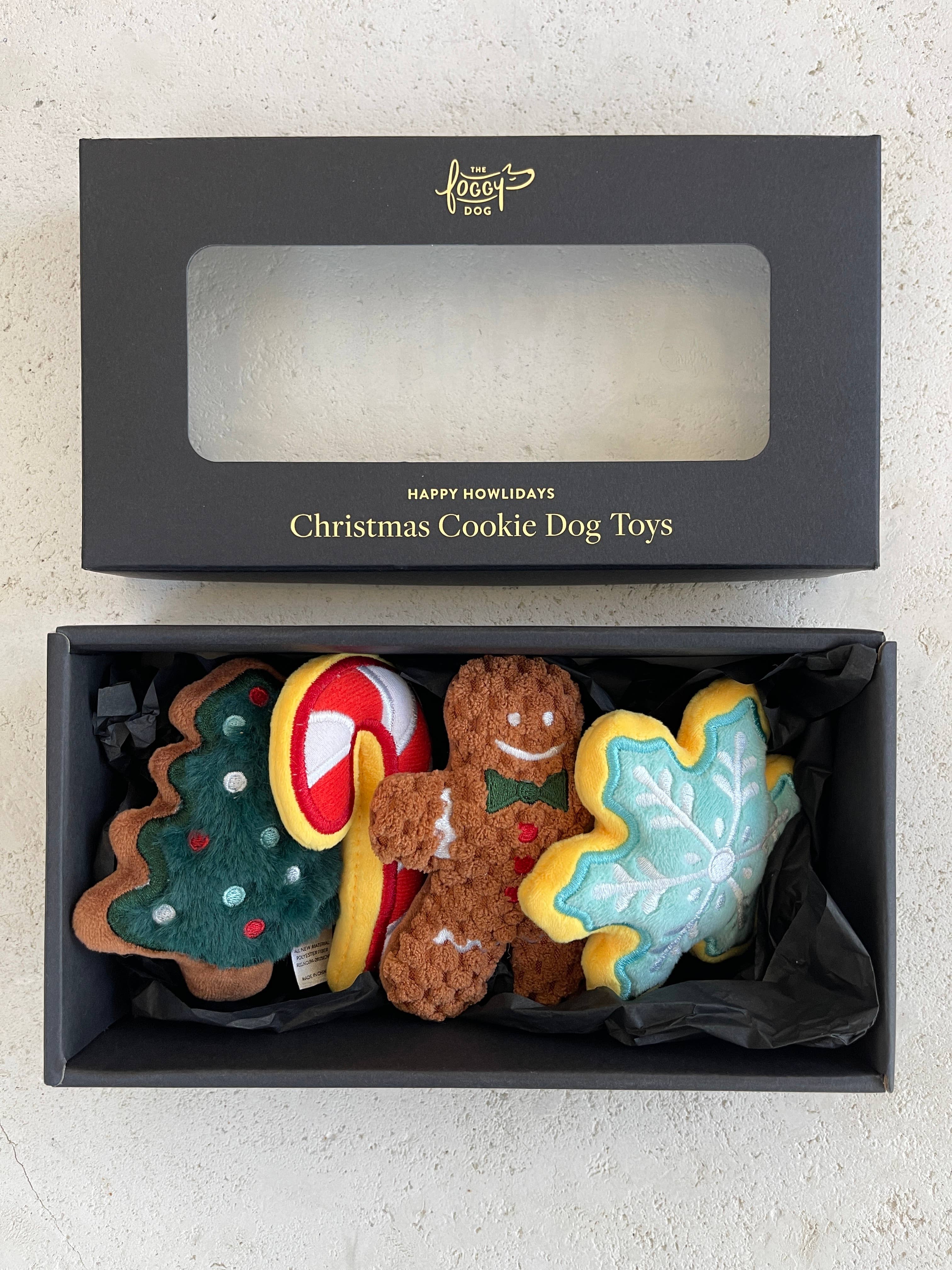 Christmas Cookie Dog Toys (Boxed Set of 4) - The Foggy Dog (4in)