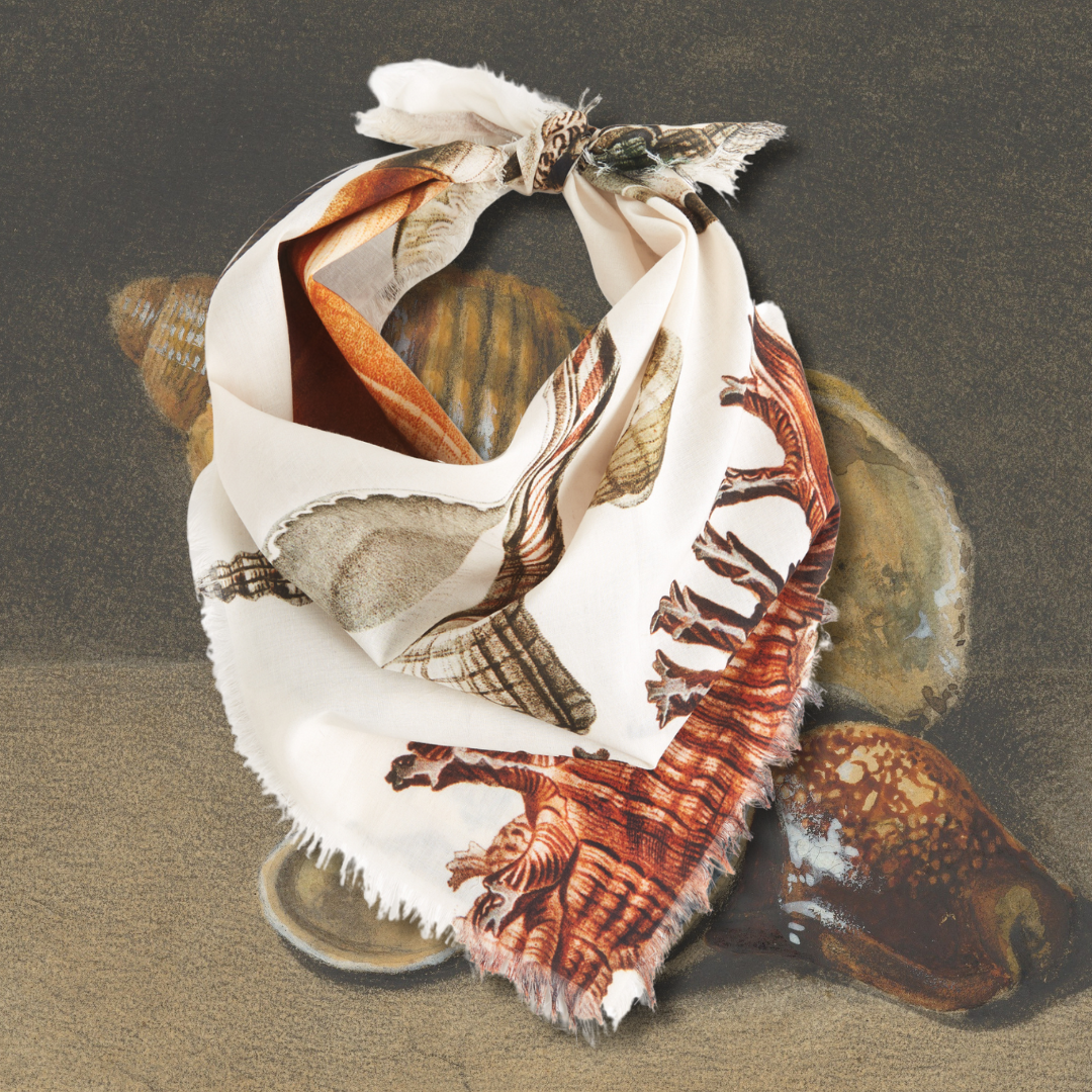 Seashells Voile Bandana - Siren Song (20in sq)
