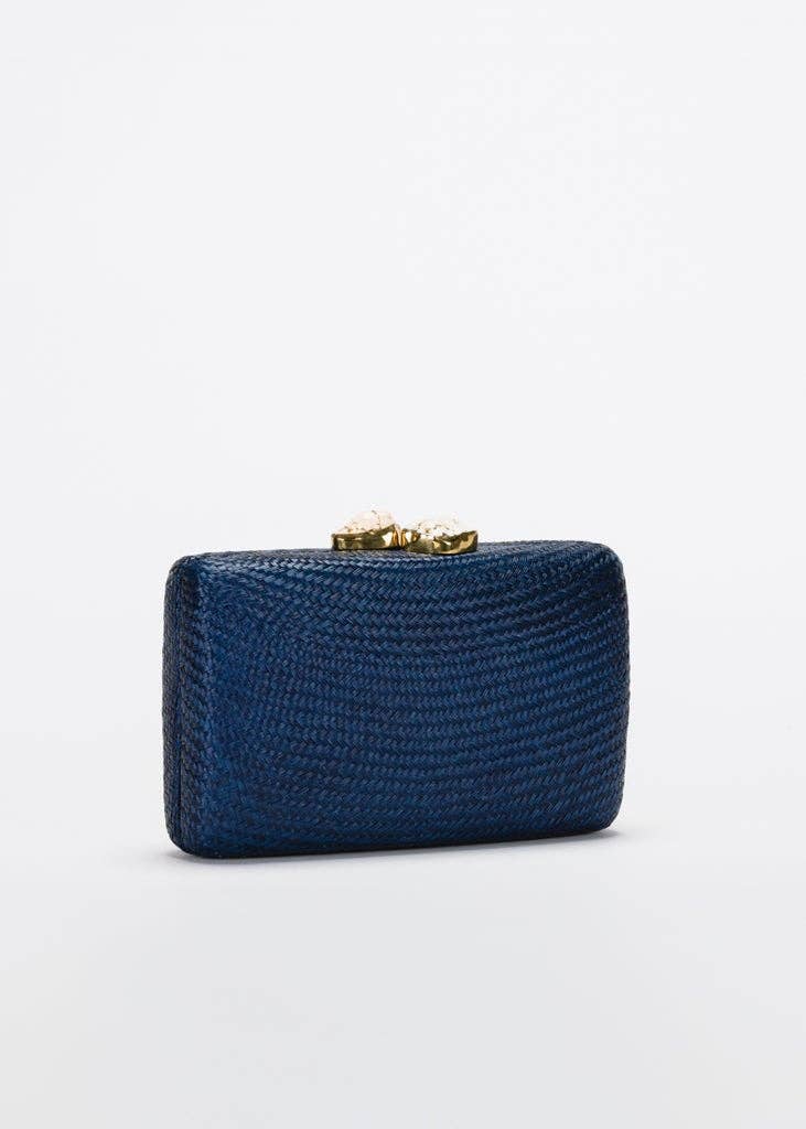 Jen White Stones Clutch, Navy - Kayu