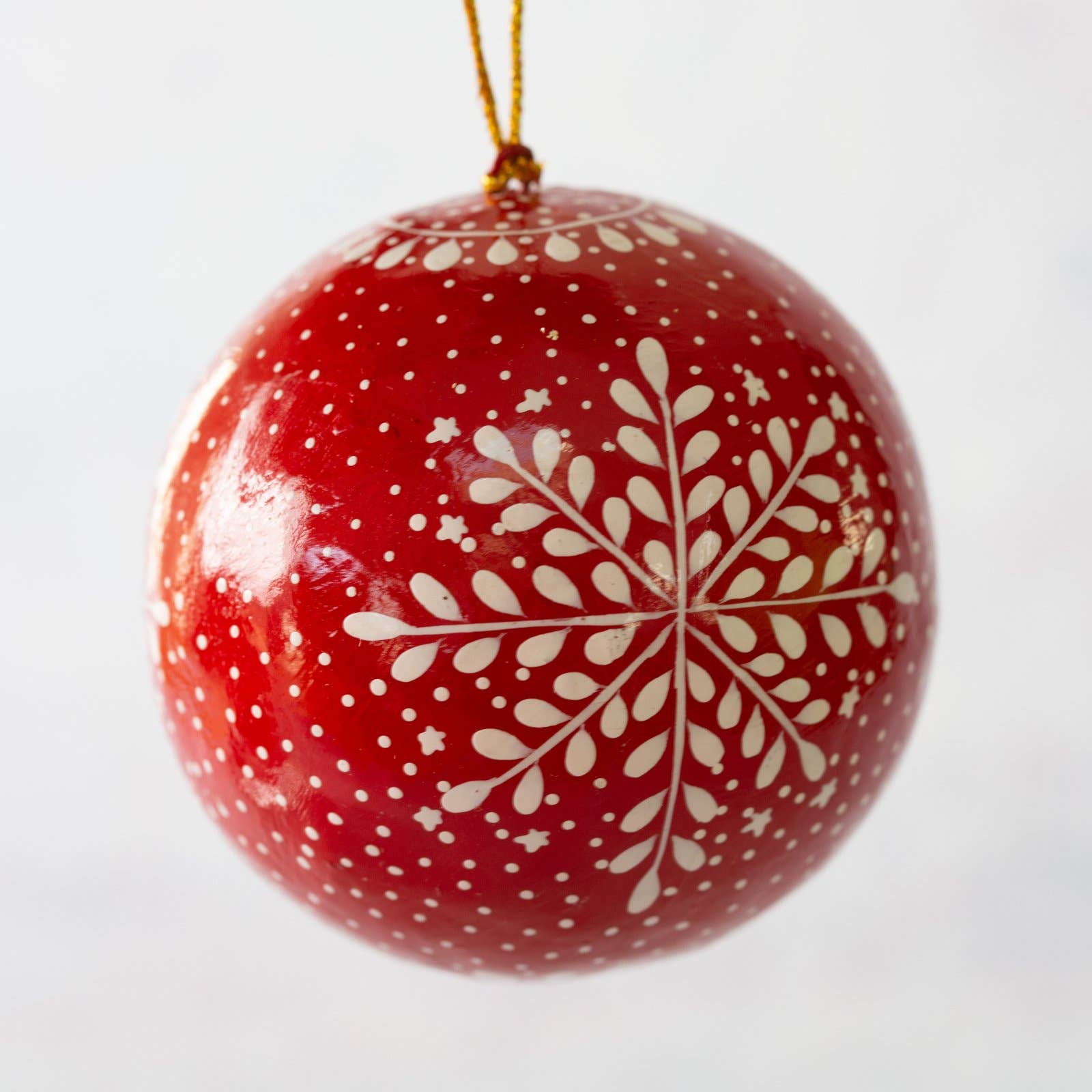 Red Snowflake Hanging Ornament (2in / 5cm)