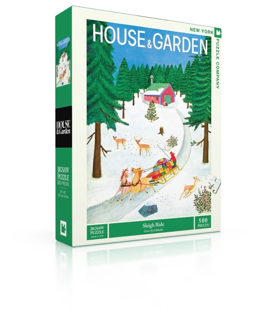 Jigsaw Puzzle, Sleigh Ride (House & Garden) - New York Puzzle Company (500 pieces)