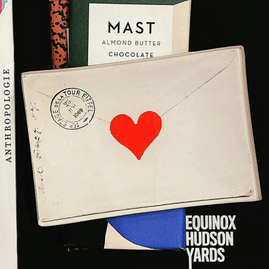 French Envelope With Heart Decoupage Glass Tray (4in x 6in)