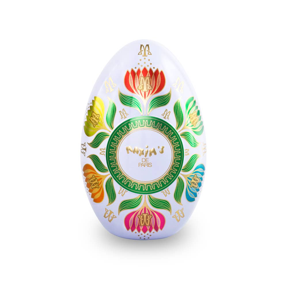 White Floral Metal Egg - Maxim's de Paris