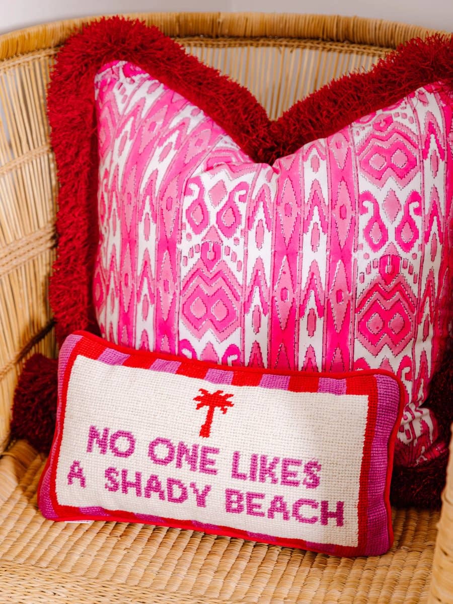 Pillow, 'Shady Beach' Needlepoint - Furbish Studio (8in x 14in)