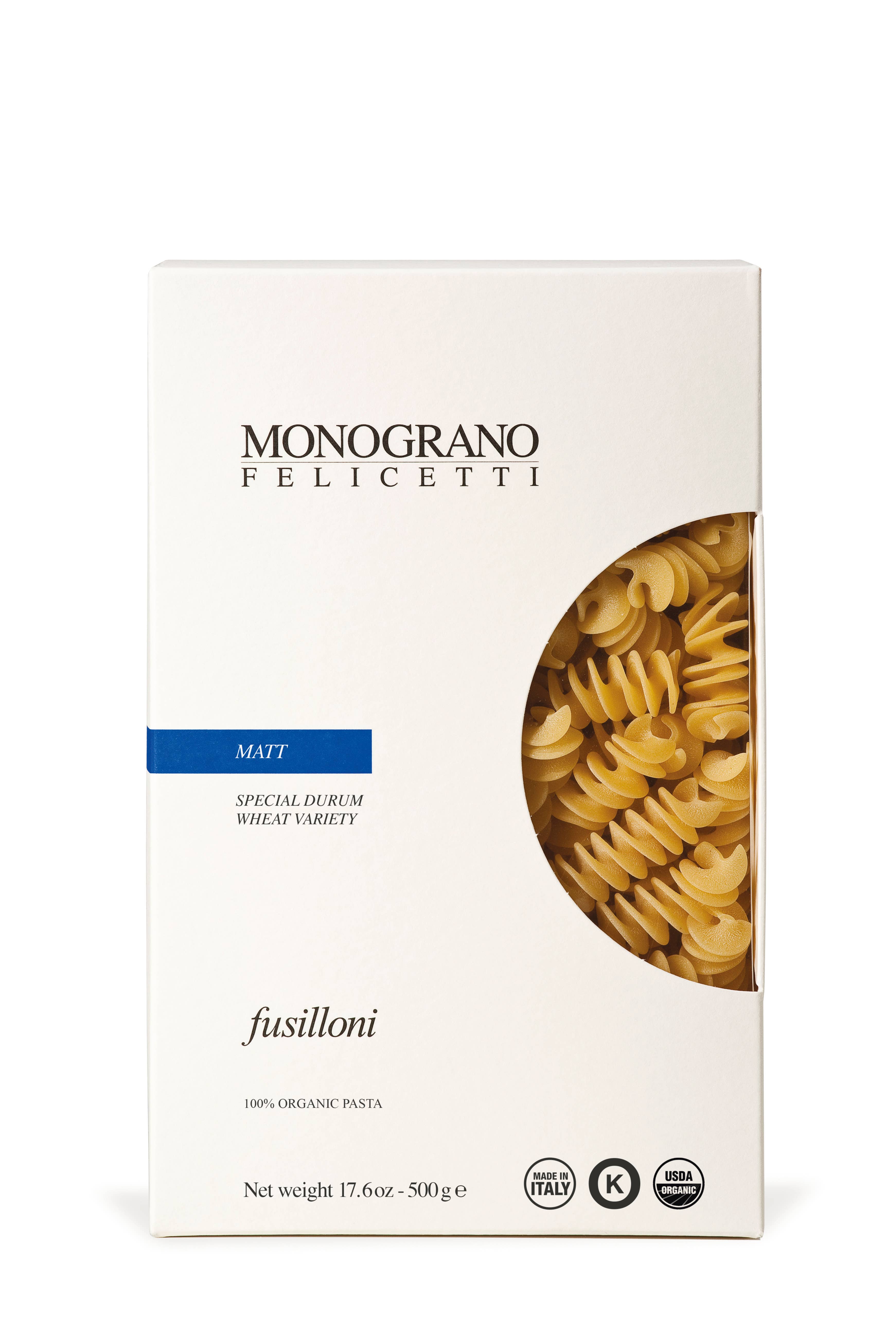 Fusilloni Organic Pasta, Matt Variety - Monograno Felicetti