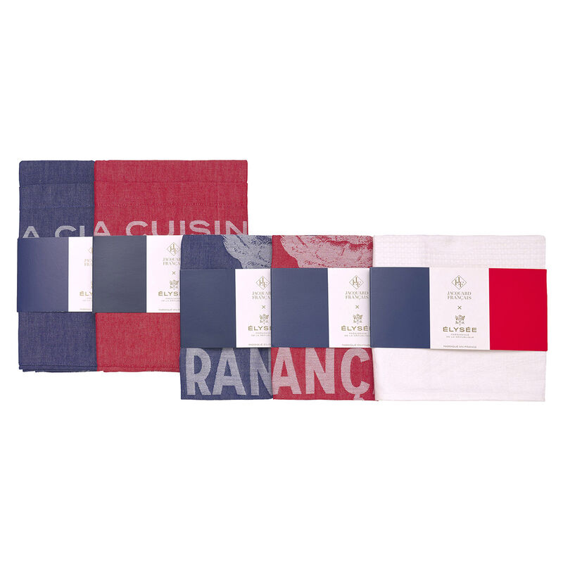 Apron Gastronomie, Blue - Le Jacquard Français (35in x 38in)