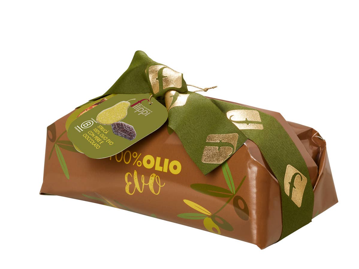 Dark Chocolate Pear Strucà (Olive Oil Cake) - Filippi (1.1lbs / 500g)