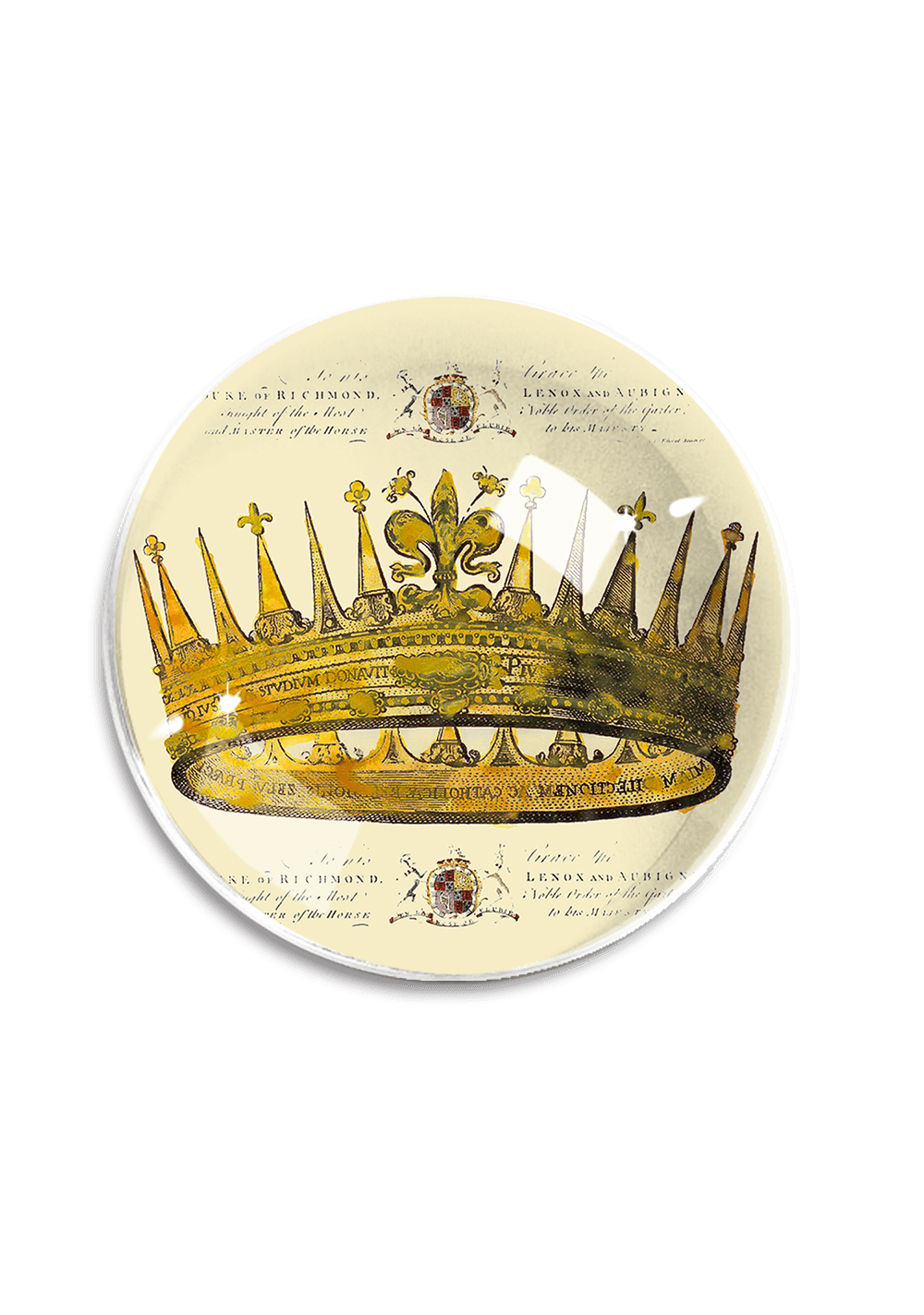 Vintage Crown Crystal Dome Paperweight (3.75in dia)