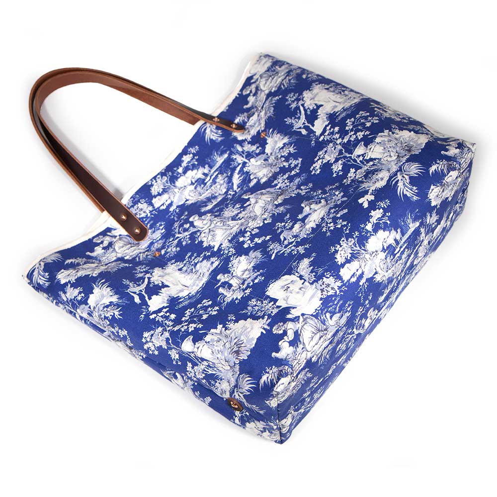 Sapphire Toile All-Day Tote - General Knot & Co.